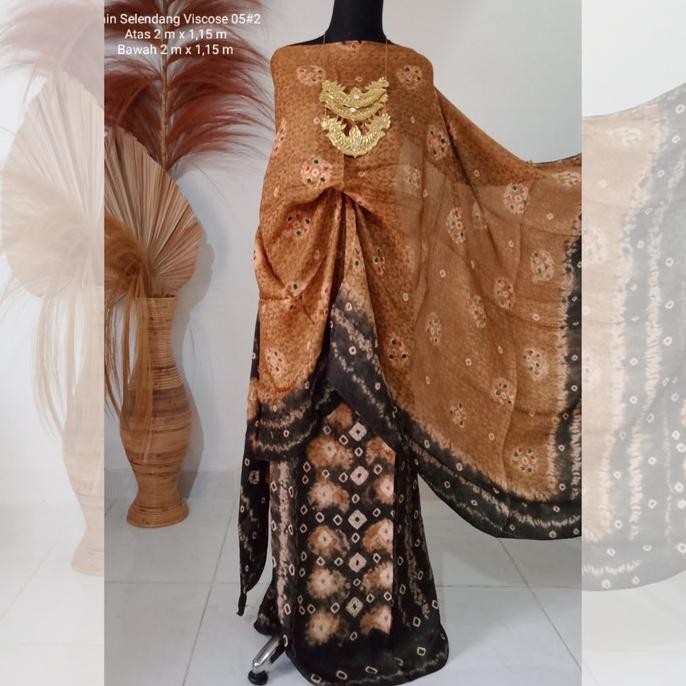 Kain Selendang Jumputan Palembang Handmade Bahan Viscose Merah