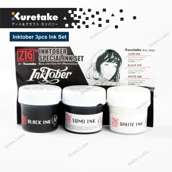 

HARGA DISC - Kuretake Zig INKTOBER 3pcs Ink Set IKTB20/IK3V