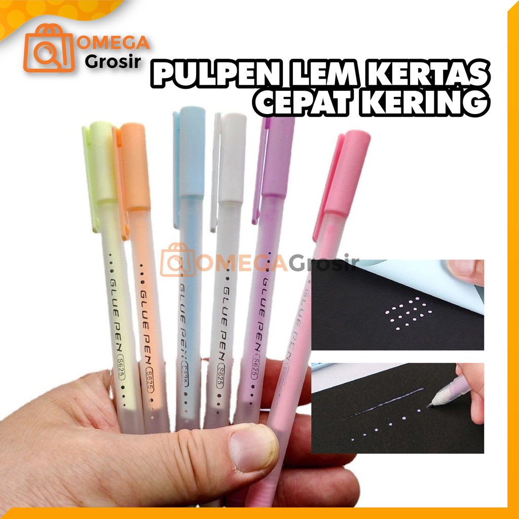 

OG Pulpen Lem Kertas Cepat Kering Lem Cair Anti Bocor Bentuk Pena Glue Pen Stiker Scrapbook Diy