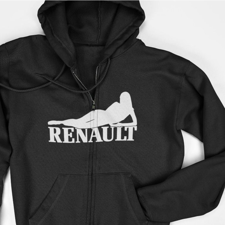 Jaket Hoodie Zipper - Renault Cars Sexy Girl Funny Logo