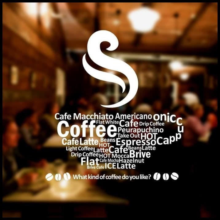 

HOT DEAL CUTTING STICKER CUP COFFEE STIKER CAFE RUMAH WARUNG KOPI RESTAURANT