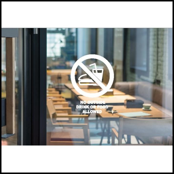 

DISKON CUTTING STIKER LOGO NO OUTSIDE DRINK FOOD DILARANG BAWA MAKANAN MINUMA !!!!