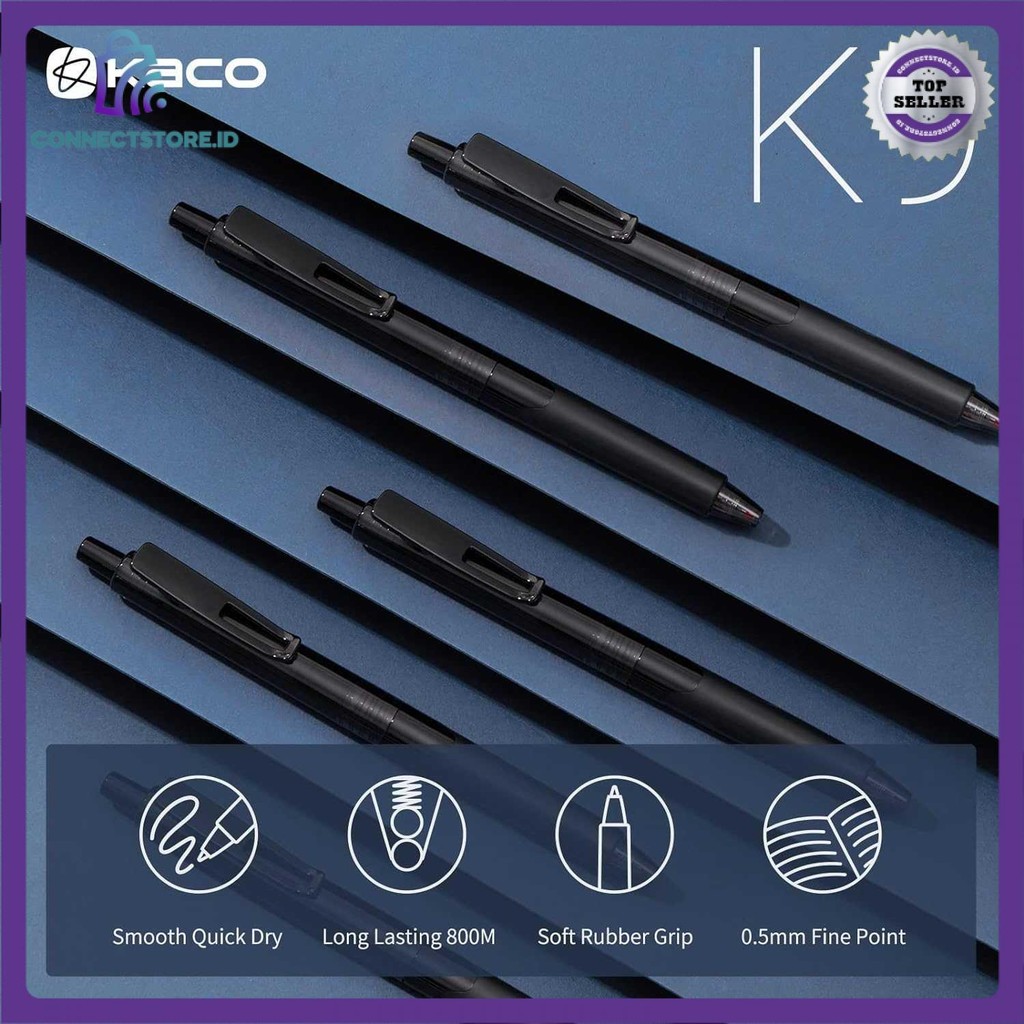 

Pena Pulpen Gel 0.5mm Double Bead Pen Quick Dry Black Ink 1 PCS - Hitam