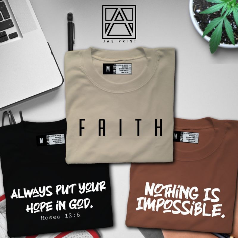 Ayat Alkitab Tshirt | ARJAS Print | Iman Hosea 12:6 Tidak ada yang mustahil |GIXVfelA|