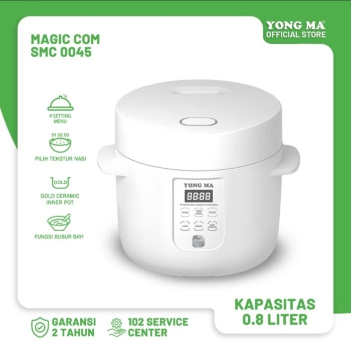 Terlaris Produk YONGMA Rice Cooker Mini 0.8 Liter SMC0045 Travel Rice Cooker Kecil Small Cocok untuk