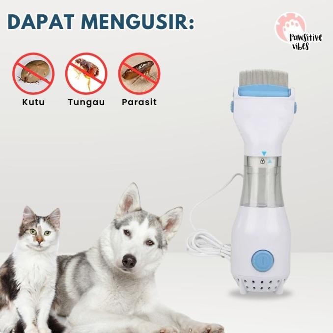 Sisir Kutu Elektrik untuk Kucing Anjing - Sisir Penghilang Kutu Anabul GT