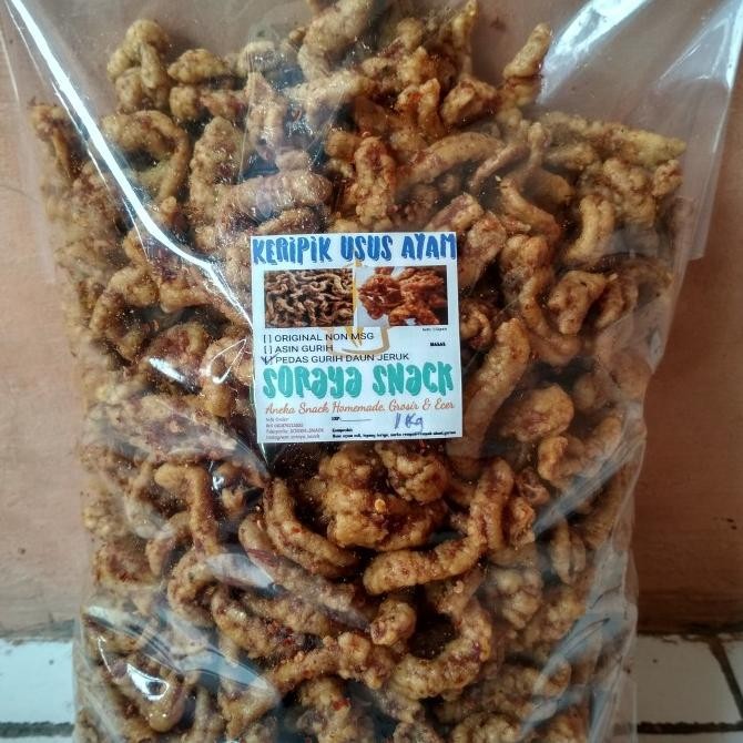 

KERIPIK USUS AYAM RENYAH GURIH & PEDAS CABE RAWIT 1KG CS