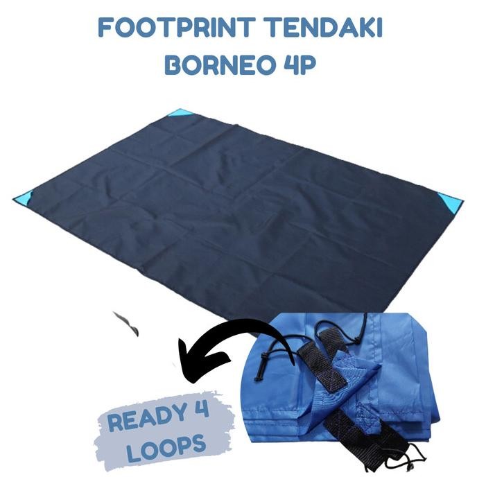 Footprint Alas Tikar Tenda Tendaki Borneo 4P Lipat Camping Waterproof GMM