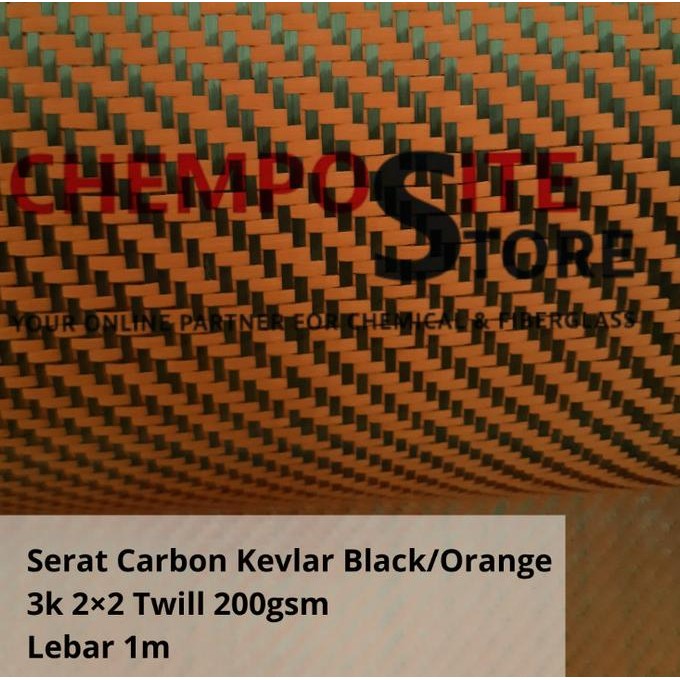 serat karbon kevlar hybrid fabric carbon kevlar merah kuning biru oren