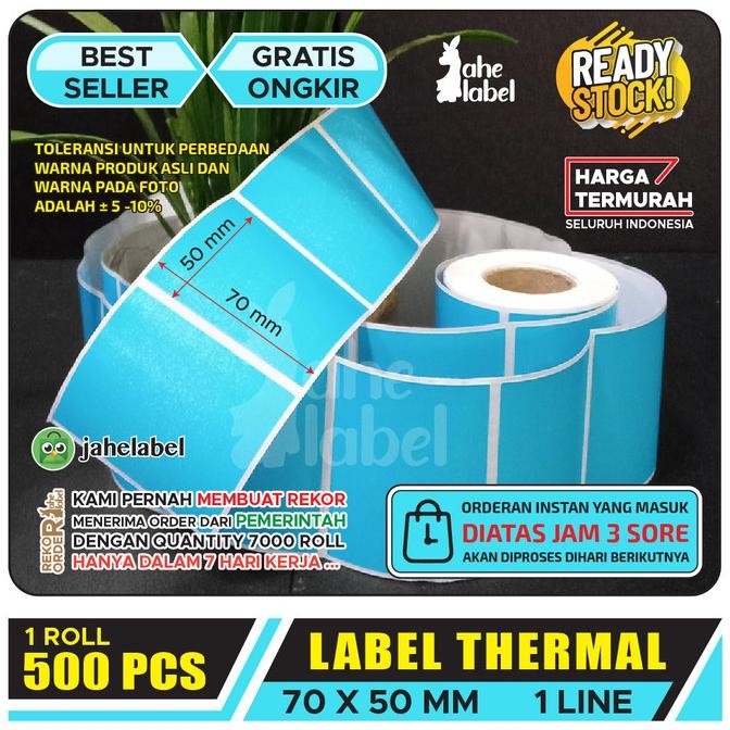 

Sale Label Stiker Direct Thermal 70 X 50 Blue