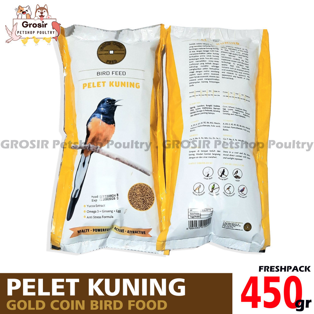 GOLDCOIN ROYAL PELET KUNING VOER GOLD COIN MURAI ANIS KACER 450GR