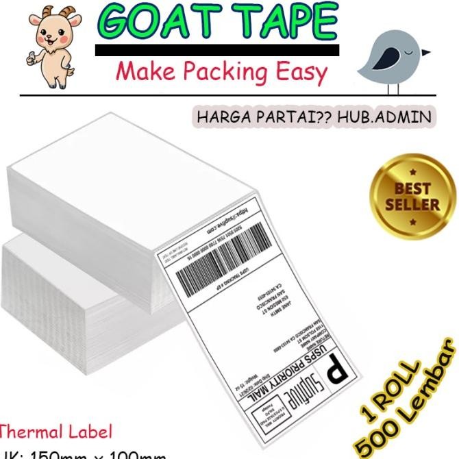 

Sale Kertas Resi Label Thermal Barcode Lipat A6 100X150Mm Isi 500 Pcs