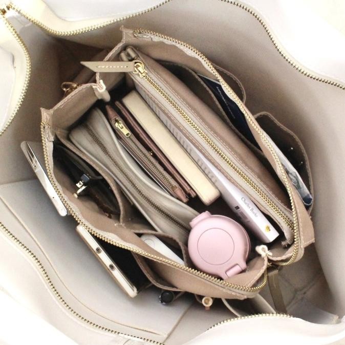 DRENBELLONY QUINN BAG ORGANIZER - BAG ORGANIZER CANVAS - DALAMAN TAS - Small, Khaki