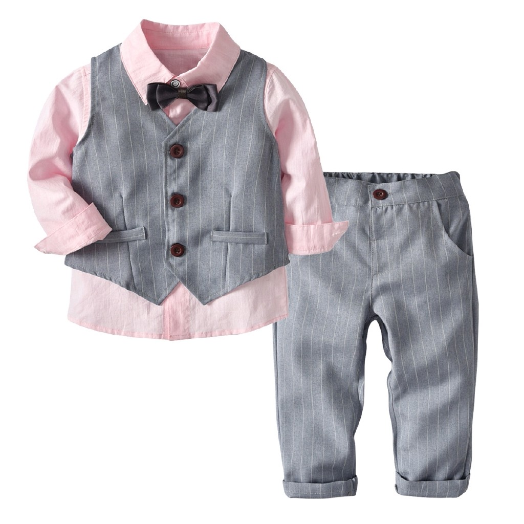 Pakaian Formal Pria untuk Anak Laki-laki Setelan Anak-anak Musim Gugur Kemeja Bayi Laki-laki Overall
