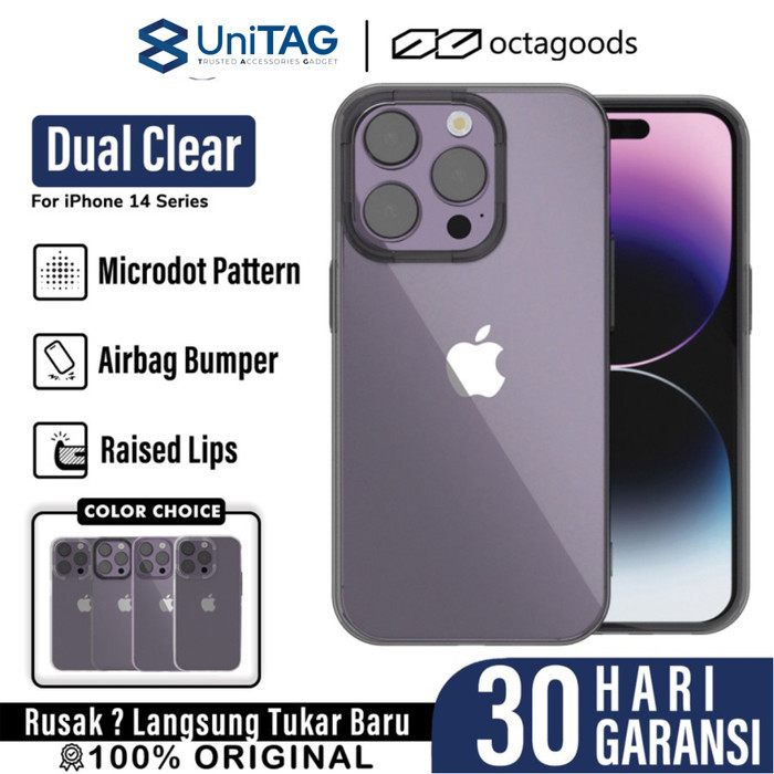Case iPhone 14 Pro Max Plus OctaGoods Dual Clear Hybrid Matte Casing