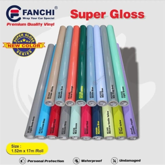 

BEBAS ONGKIR - FANCHI Sticker Super Glossy FC-257 Malus Pink Ukuran 1.52M x 17M /Roll