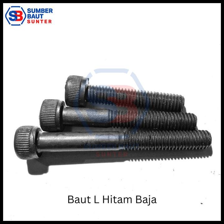 TERBARU M10X150 BAUT L BAJA HITAM SOCKET HEAD KUNCI L 10X150 !!