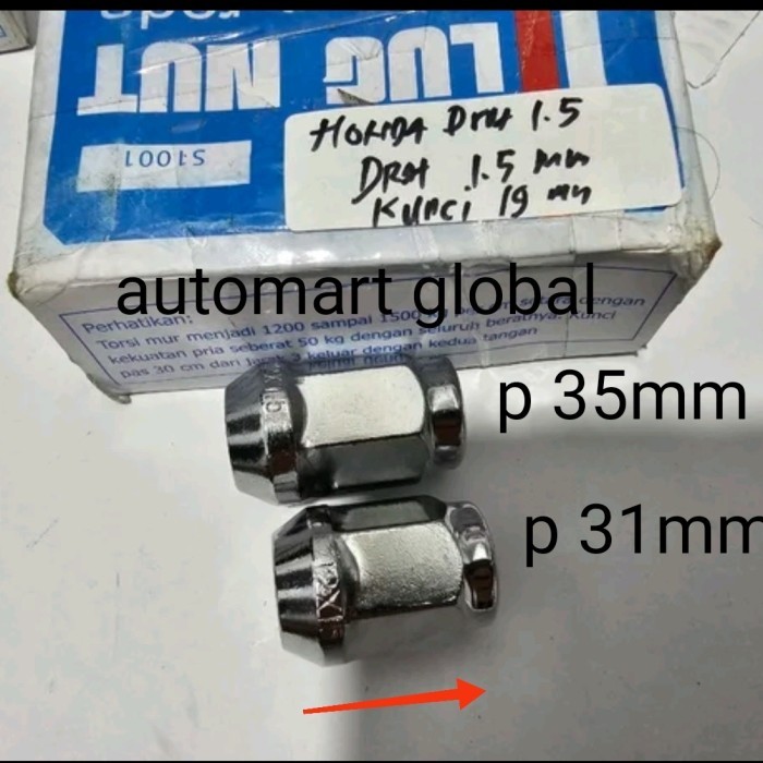 New Mur Baut Roda Honda Mobilio Brio Jazz Crv Hrv Kunci 19 Drat 1.5 3.5Cm Kode As30