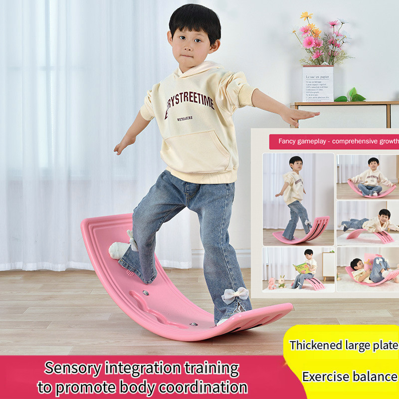 Papan Keseimbangan Plastik, Jungkat-jungkit Anak, Papan Yoga, Papan Waldorf Kayu untuk Input Sensori