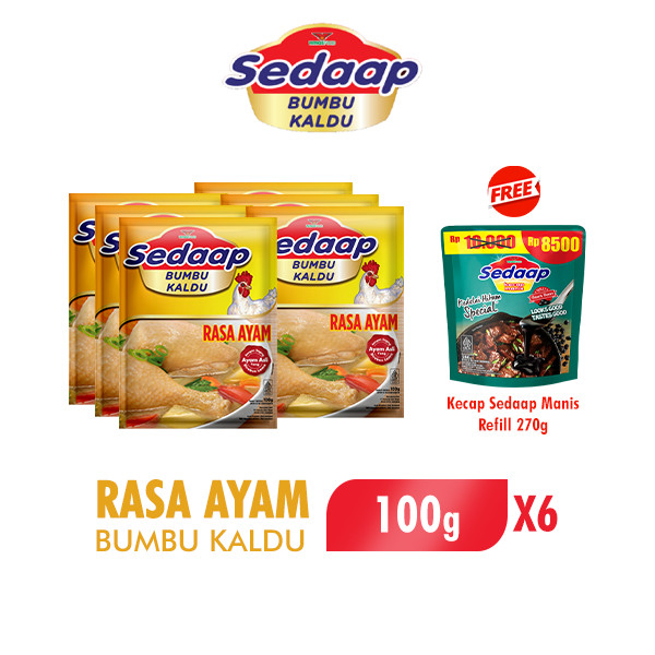 

Sedaap Bumbu Kaldu Ayam 100 gr x6 Free Kecap Sedaap 270gr