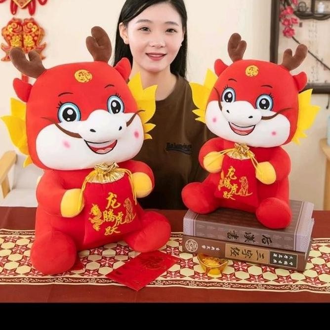 

0Ready Boneka Naga Angpao Cny Imlek 2024 Chinese New Year Dragon 30Cm KS