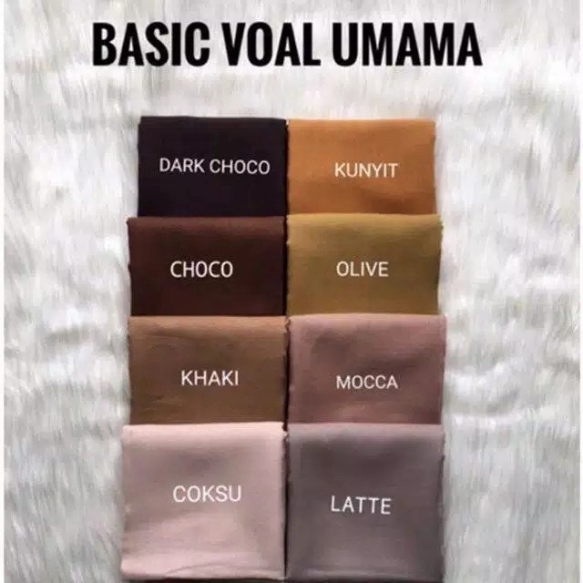 Grosir Hijab Segiempat Basic Voal Umama Polos 10Pcs #Original
