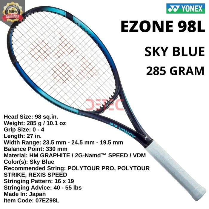 Yonex EZONE 98L 285g Sky blue - raket tenis