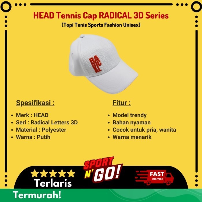 HEAD Tennis Cap RADICAL 3D Series - Topi Tenis Sports Fashion Unisex