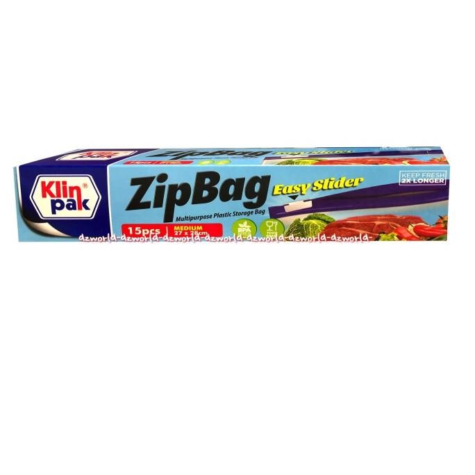 

KlinPak Zipbag DoubleZip Keep Fresh Longer 15pcs Ukuran Medium 27x28cm