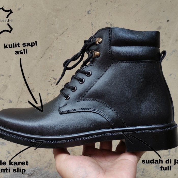 sepatu pdh kulit sapi pdh tali sleting