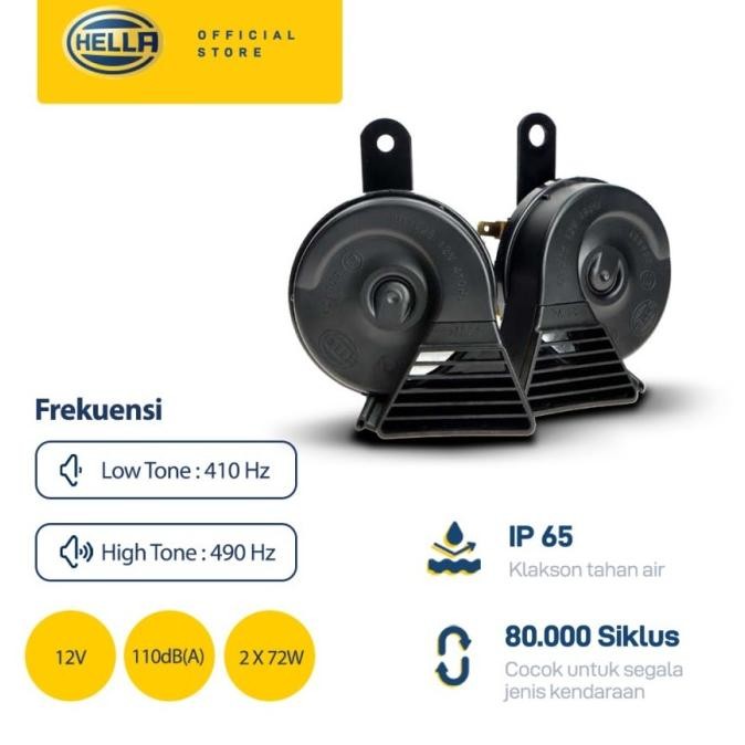 Grosir Klakson Waterproof Hella Free Relay - Klakson Keong Mobil Motor