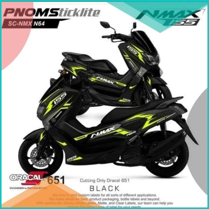 cutting sticker/ stiker BODY MOTOR NMAX STRIP KUNING PUTIH 11OKTZ4 per