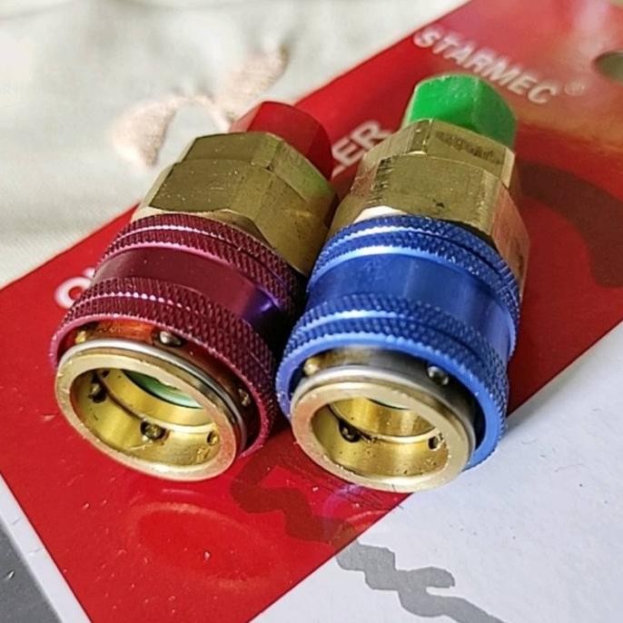 

Diskon! Quick Coupler QC-12 L/H Bahan Kuningan digunakan isi freon AC mobil