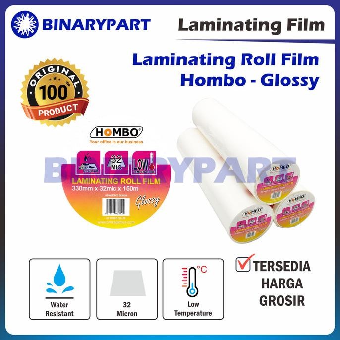 

Hombo Plastik Laminating Roll Glossy 330mm x 32mic x 150m