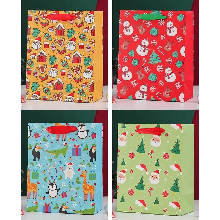 

Paper Bag Motif Natal / Goodie Bag Christmas / Tas Hampers Natal