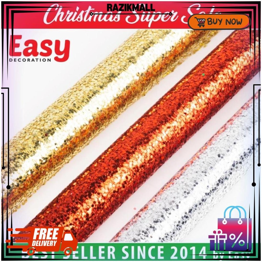 

Easy Decoration Pita Roll Natal Besar Kain Jaring Jala Christmas Easy Decoration - Merah D Cod