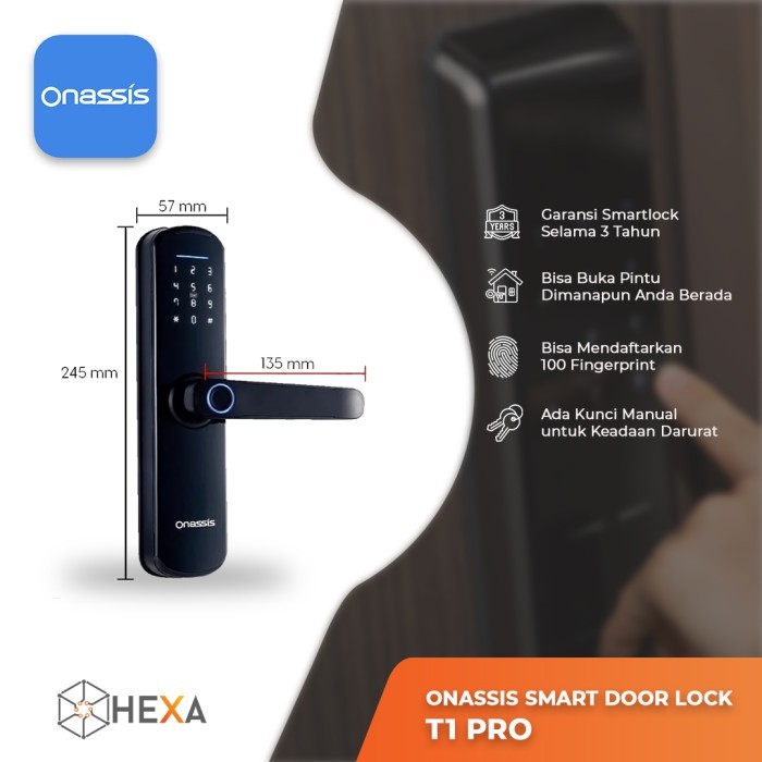 TERBARUUU ONASSIS SMART DOOR LOCK T1 PRO