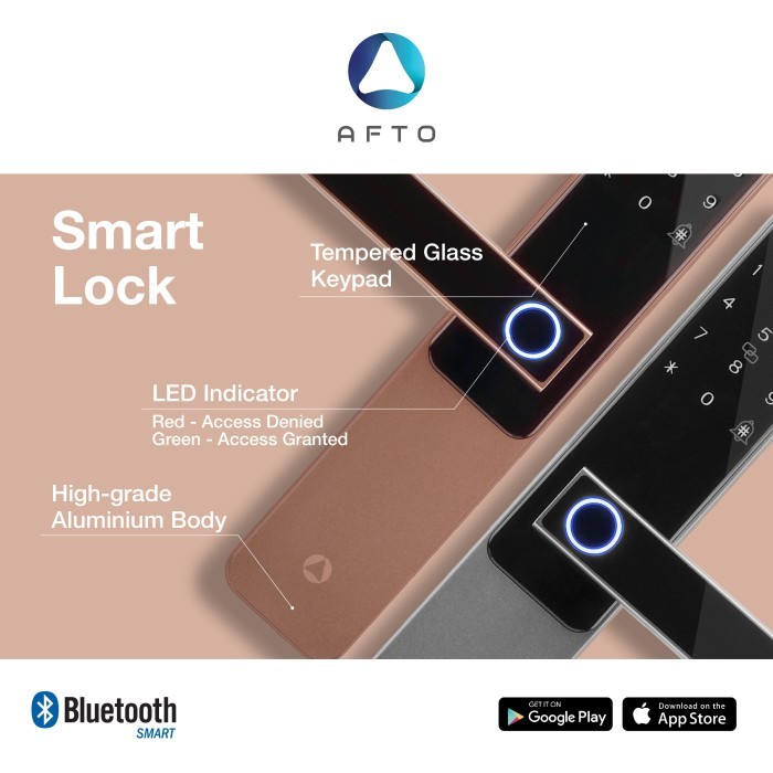 TERBARUUU AFTO Smart Door Lock / Handle Kunci Pintu Akses Digital APP PIN RFID