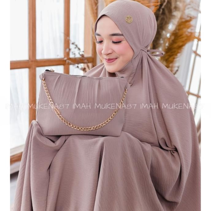 MUKENA DEWASA MALAYSIA PENUTUP DAGU KHADIJAH LASERCUT