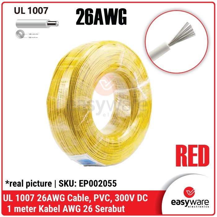 STOK TERBATAS Kabel Serabut AWG26 AWG 26 UL1007 UL 1007 26AWG 26 AWG Cable Wire Temb