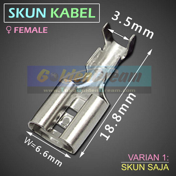 SALE Skun Kabel Female Gepeng Wire Connector Konektor Cucuk Betina Kondom