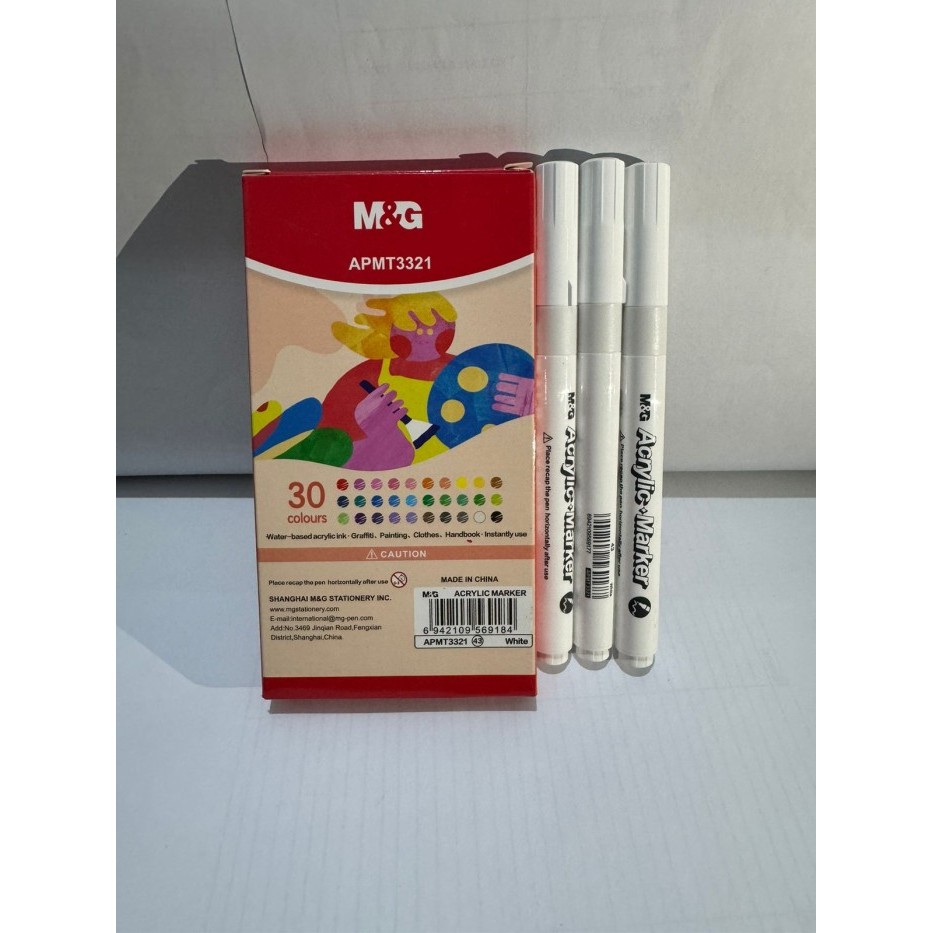 

ZB460 Acrylic Marker M&G / Akrilik Marker Round 30 Colour APMT3321 (PCS) STOK TERBATAS