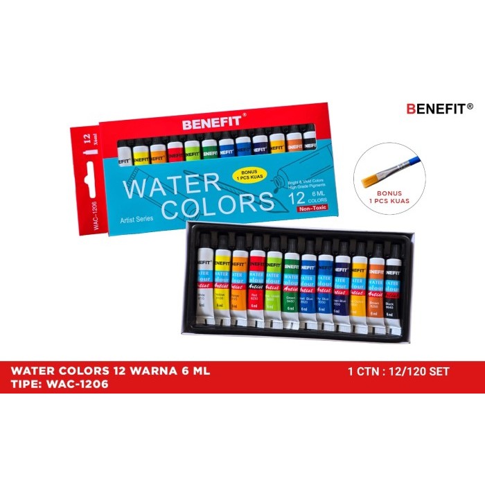 

OZ985 Watercolor / Cat air Benefit 12 Warna 6ml NEW