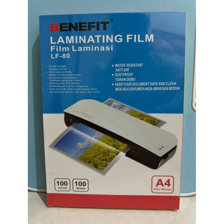 

RT114 Kertas Laminating Film Benefit / Film Laminasi Benefit A4/F4 100Micron STOK TERBATAS