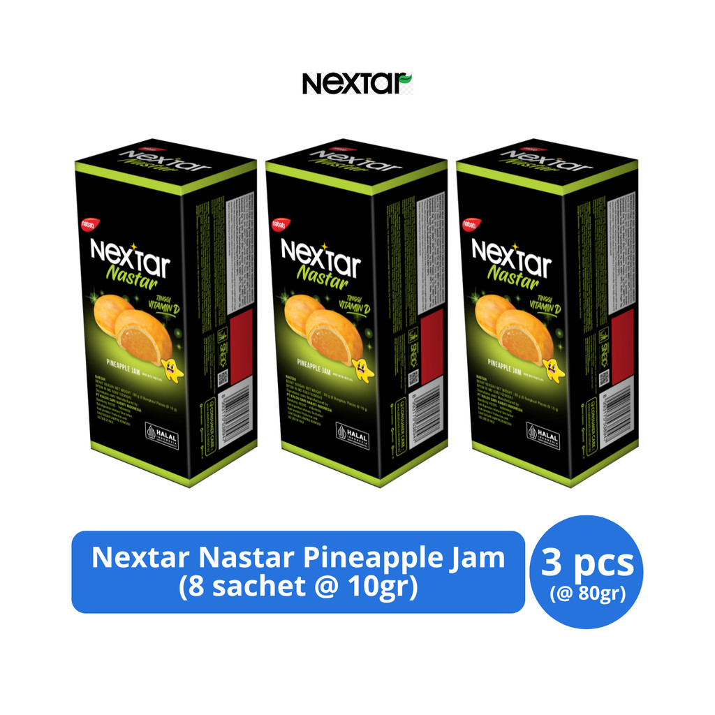 

Nextar Nastar Pineapple Jam 80gr (8s @ 10gr) x 3 pcs