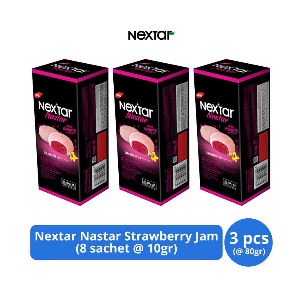 

Nextar Nastar Strawberry Jam 80gr (8s @ 10gr) x 3 pcs