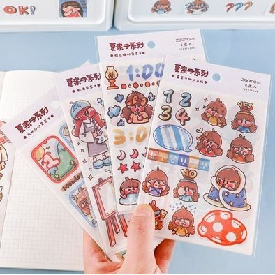 

ZJ575 ZOOMO Diary Deco Stickers - Cute Kawaii Series (4pcs) TERMURAH