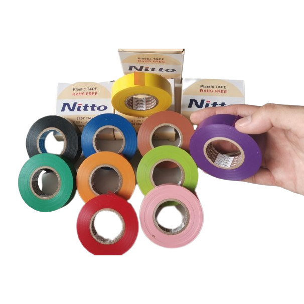 BERGARANSI Isolasi solasi selotip Nito Nitto Kabel warna Kuning Biru Hijau Merah