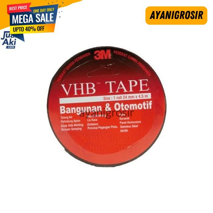 

TERBARU 3M DOUBLE TAPE MERAH ORIGINAL - 24MM X 4,5METER - VHB TAPE 3M BY AYANI GROSIR !!