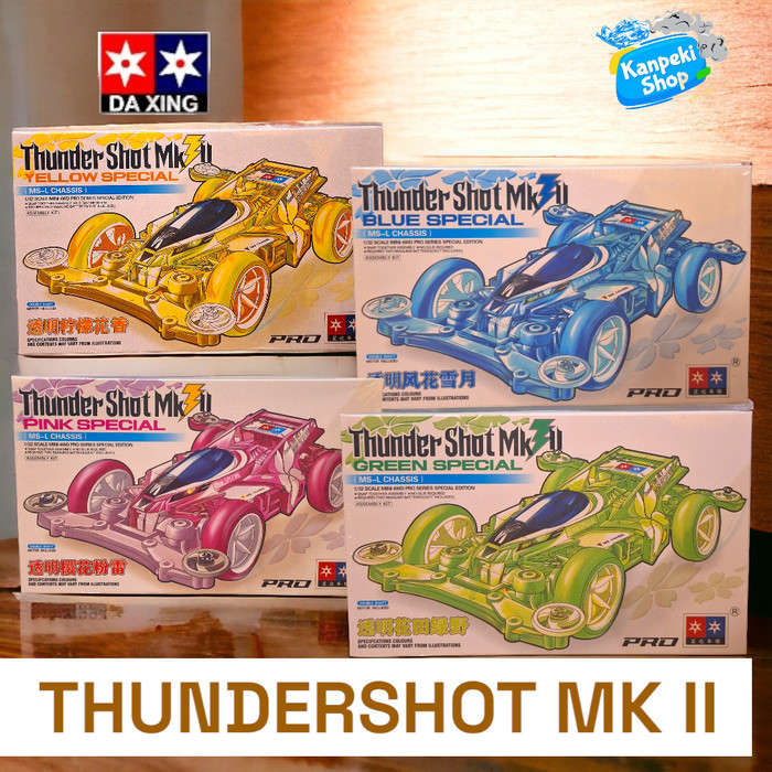 rep tamiya mini 4wd merek daxing thundershot mk II MS chassis pink Green blue yellow